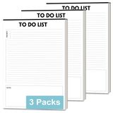 (3 Paket) Yapılacaklar Listesi Not Defteri - 50 Yaprak/Ped, Toplam 150 Sayfa, Kontrol Listesi Düzenlemeli Yapılacaklar Listesi Defteri, Yırtık, Basit Komut Dosyası, Kolej Günlük Görev için
