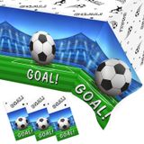 3 Parça Futbol Partisi Masa Örtüsü, Büyük Boy 54 x 108 İnç Dikdörtgen Futbol Masa Örtüleri Plastik Masa Örtüsü, Erkekler Erkekler için Futbol Partisi Malzemeleri Doğum Günü Dekorasyonu