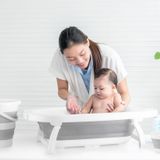 3 Parça Katlanır Bebek Küvet Seti, Bebek Banyo Küveti 50 Litre, Katlanır Kova 12,8 Litre Ve Maşrapa Set (3 Parça Banyo Seti)