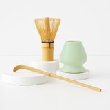 3 Parça Matcha Çayı Fırça ve Bamboo Whisk Tutucu ve Bambu Kaşık Set mt155