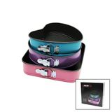 3 Parça Set Metal Kek Kalip Kelepçeli - Kare - Yuvarlak (5047)