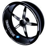 3 Parça Tasarımlı Yaldızlı Gümüş Jant Şeridi Sticker Çınar Extreme