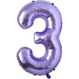 3 Rakam Mor Folyo Balon 40 İnç 100 Cm