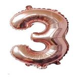 3 RAKAM ROSE GOLD FOLYO BALON 40 İNC 100 CM