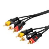 3 Rca Erkek 3 Rca Erkek Kompozit Ses Video Av Kablosu - 5 Metre