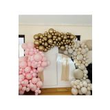 3 Renk: 15 Gold + 20 Makaron Pembe + 20 Deniz Kumu Balon Zinciri 55Li Set Baby Shower 1 Yaş