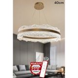 3 Renk Işıklı Kumandalı Modern Sarkıt Led Avize Ledli Avize Salon ,oda ,mutfak ,hol 40 Cm Çiçek Rose Gold