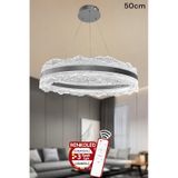 3 Renk Işıklı Kumandalı Modern Sarkıt Led Avize Ledli Avize Salon ,oda ,mutfak ,hol 50 Cm Çiçek Antrasit Gümüş