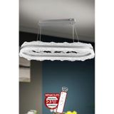 3 Renk Işıklı Kumandalı Modern Sarkıt Led Avize Salon ,oda ,mutfak ,hol Yemek Masası90cm Çiçek Antrasit Gümüş