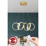 3 Renk Kumandalı Gold Kasa Dimmerli LED Avize Kıvrım Ledli Avize - Altın - Seçenek 1