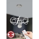 3 Renk Kumandalı Toplu Led Avize Güneş Krom Büyük Boy Salon Gümüş