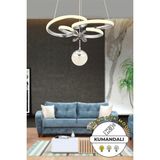3 Renkli Kumandalı Modern Krom Sarkıt LED Avize, Salon Dekorasyonu - Altın - Gümüş - Bakır - Seçenek 1