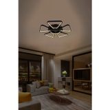 3 Renkli Modern 6 Kollu Led Tavan Avizesi Yıldız Formlu Siyah Geometrik Salon Aydınlatma