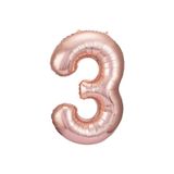 3 Rose Gold Rakam Folyo Balon 80 cm