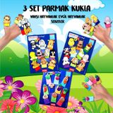 3 Set - 30 Parça Tox Evcil , Vahşi Hayvanlar Ve Sebzeler Parmak Kukla T771 T781 T104