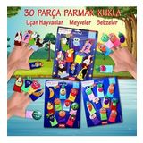 3 Set - 30 Parça Tox Meyveler, Sebzeler Ve Uçan Hayvanlar Parmak Kukla T104 T105 T222