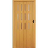 3 Sıra Camlı Akordeon Kapı, Meşe Ahşap Desenli, 87X215 Cm