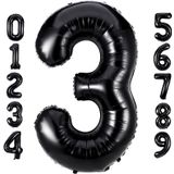 3 SİYAH RAKAM FOLYO BALON 34" Inc 82 cm