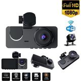 3 Tıkla Araç Içi Fullhd 3 Kameralı Y15 170° Derece Yol Takip, Iç Mekan ve Arka Kamera Kayıt