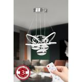 3 Toplu Kumandalı Gümüş Kasa Büyük Boy Salon Led Avize 3 Renk