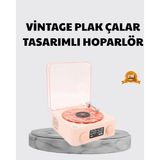 3-Ü-1 Gece Işığı Bluetooth Hoparlör ve Dijital Saat Vintage Plak Çalar Tasarımlı ( Lisinya )