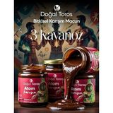 3 x 240 gr Doğal Toros Atom Ballı Ginsengli Polenli Bitkisel Panax Ginseng Macunu - 720 gr