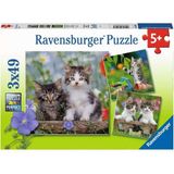 3 x 49 Parça Puzzle Tiger Babies (80465)
