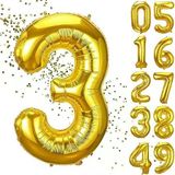3 Yaş Doğum Günü Rakamlı Balon Yaş Günü Gold Renk Uçan Balon 102 cm Doğum Günü ve Parti Dekorasyonu Büyük Boy Folyo Balon 40 inç - 102 cm Doğum Günü Dekorasyonu Balon Yaş Sayı Helyum Balon 3 Rakamı