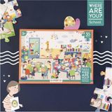 3 Yaş Üzeri Çocuklar Için Eğitici Ve Öğretici Puzzle 35 Parça Yapboz - Neredesin - Okul Teması