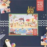 3 Yaş Üzeri Çocuklar Için Eğitici Ve Öğretici Puzzle 35 Parça Yapboz - Neredesin - Plaj Teması