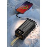 30.000 Mah Güneş Enerjili LED Işıklı Powerbank Şarj Aleti 4xusb Çıkış Çoklu Şarj Çıkışı Kablo