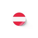 30 Adet - 5.5 cm Sticker Etiket - Vektörel Ülke Bayraklı Austria Avusturya Bayrağı