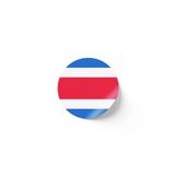 30 Adet - 5.5 cm Sticker Etiket - Vektörel Ülke Bayraklı Costa Rica Kosta Rika Bayrağı