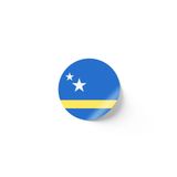 30 Adet - 5.5 cm Sticker Etiket - Vektörel Ülke Bayraklı Curacao Curaçao Bayrağı