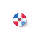 30 Adet - 5.5 cm Sticker Etiket - Vektörel Ülke Bayraklı Dominican Republic Dominik Cumhuriyeti Bayrağı