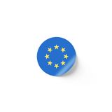 30 Adet - 5.5 cm Sticker Etiket - Vektörel Ülke Bayraklı European Union Avrupa Birliği Bayrağı