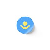 30 Adet - 5.5 cm Sticker Etiket - Vektörel Ülke Bayraklı Kazakhstan Kazakistan Kazak Bayrağı