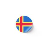 30 Adet - 5.5 cm Sticker Etiket - Vektörel Ülke Bayraklı Åland Islands Åland Adaları Bayrağı