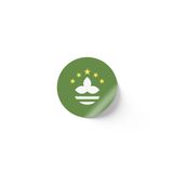 30 Adet - 5.5 cm Sticker Etiket - Vektörel Ülke Bayraklı Macao Makao Bayrağı