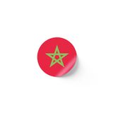30 Adet - 5.5 cm Sticker Etiket - Vektörel Ülke Bayraklı Morocco Fas Bayrağı