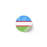 30 Adet - 5.5 cm Sticker Etiket - Vektörel Ülke Bayraklı Uzbekistan Özbekistan Özbek Bayrağı