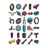 30 Adet Bmx Bisiklet Parçaları Sticker Seti - Kask, Kaykay Ve Laptop
