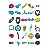 30 Adet Bmx Bisiklet Parçaları Sticker Seti - Kaykay, Kask, Laptop