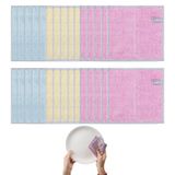 30 Adet Çizilmez Tel Bulaşık Bezi Çok Amaçlı Tel Bulaşık Bezi Islak ve Kuru Çift Katmanlı Yeniden Kullanılabilir Tel Temizleme Bezi, Mikrofiber Temizleme Bezi, Mutfak, Sofra Takımı, Soba için Uygun