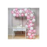 30 Adet Gümüş-Pembe-Beyaz Metalik Balon