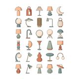 30 Adet Modern Masa Lambası Sticker Seti - Laptop, Defter, Ajanda İçin