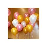 30 Adet Parti Balonu - Gold - Beyaz - Pembe Metalik Balon