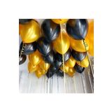 30 Adet Parti Balonu - Gold -Pastel Siyah Metalik Balon