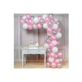 30 Adet Parti Balonu - Gümüş - Pembe - Beyaz Metalik Balon
