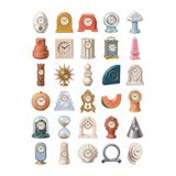 30 Adet Postmodern Masa Saati Sticker Seti - Laptop, Defter, Ajanda İçin